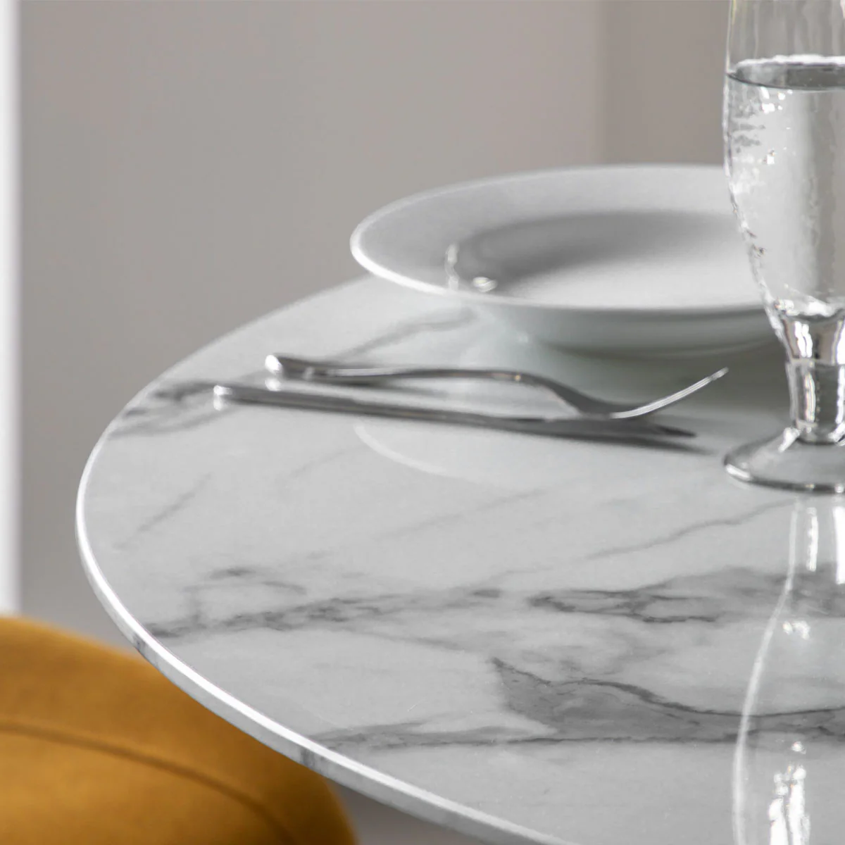 Gallery Direct Connolly Dining Table White Effect 1100x1100x750mm - Image 4