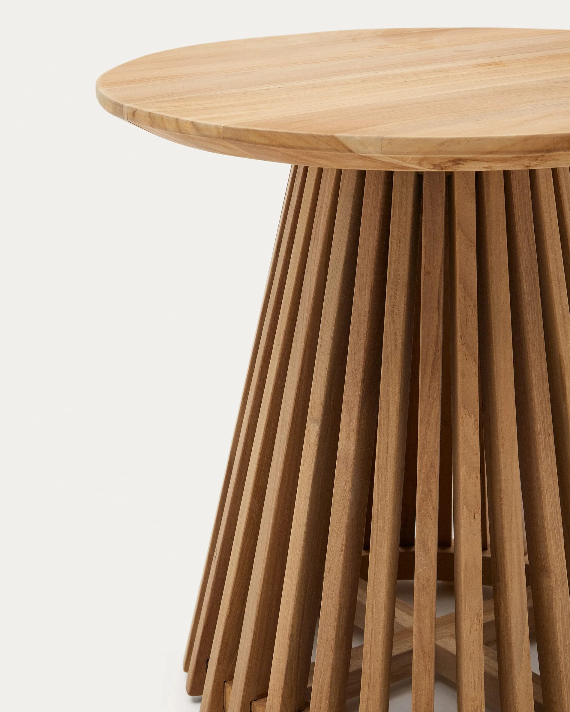 Kave Home Jeanette Round Solid Teak Side Table 50cm - Image 3