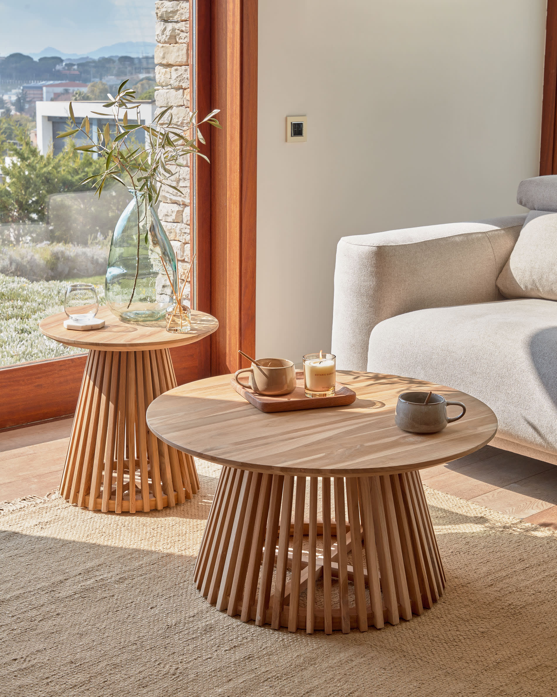 Kave Home Jeanette Round Solid Teak Side Table 50cm - Image 6