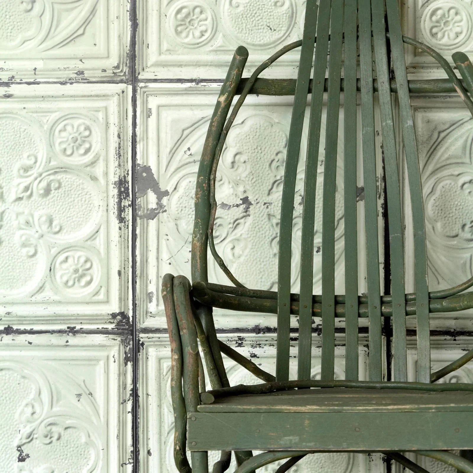 NLXL Brooklyn Tin Tiles Green Wallpaper TIN-05 - Image 4