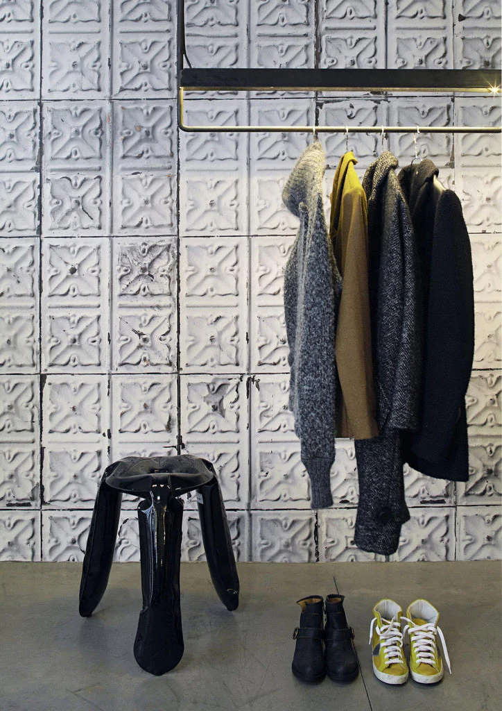 NLXL Brooklyn Tin Tiles White/Grey Wallpaper TIN-04 - Image 3