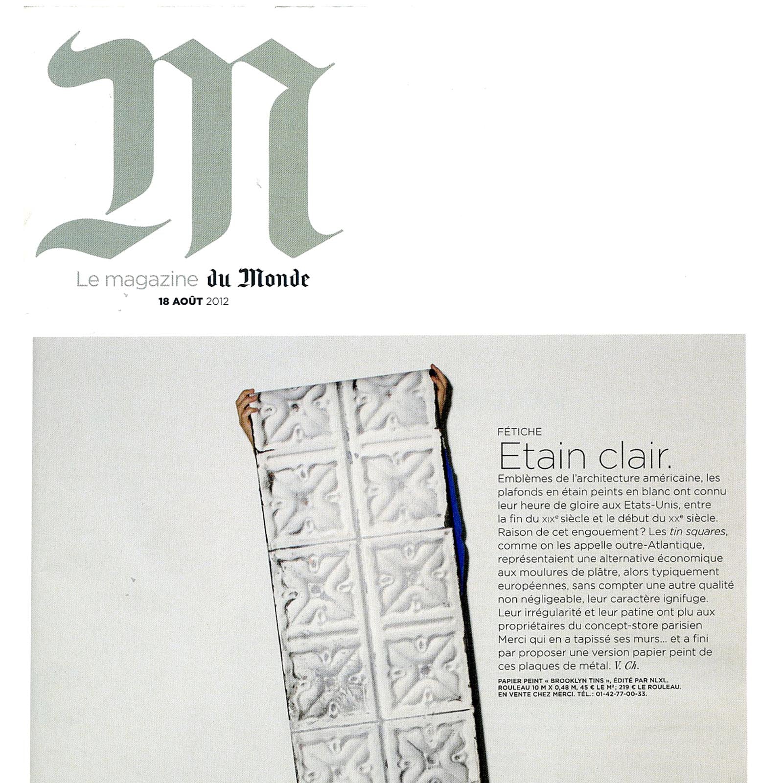 NLXL Brooklyn Tin Tiles White/Grey Wallpaper TIN-04 - Image 6
