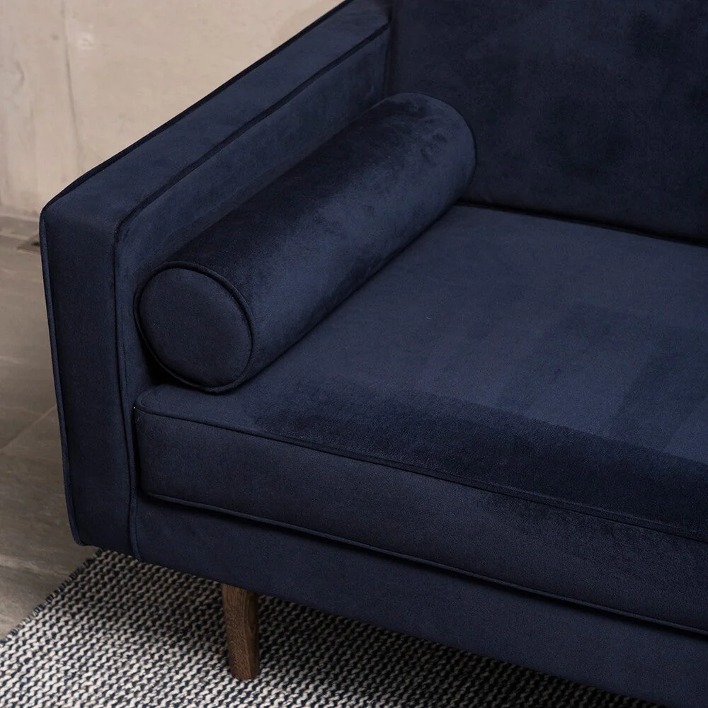 Broste Copenhagen Wind Velvet Chaise Longue Insignia Blue - Left Sided - Image 4